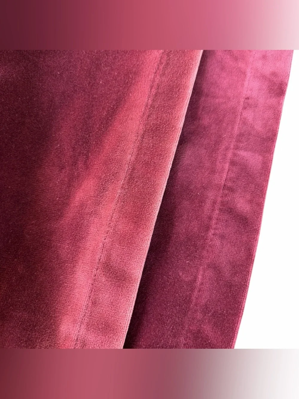Pottery Barn Velvet Twill Merlot Red Drape Set 48x96 100% Cotton Mexico READ